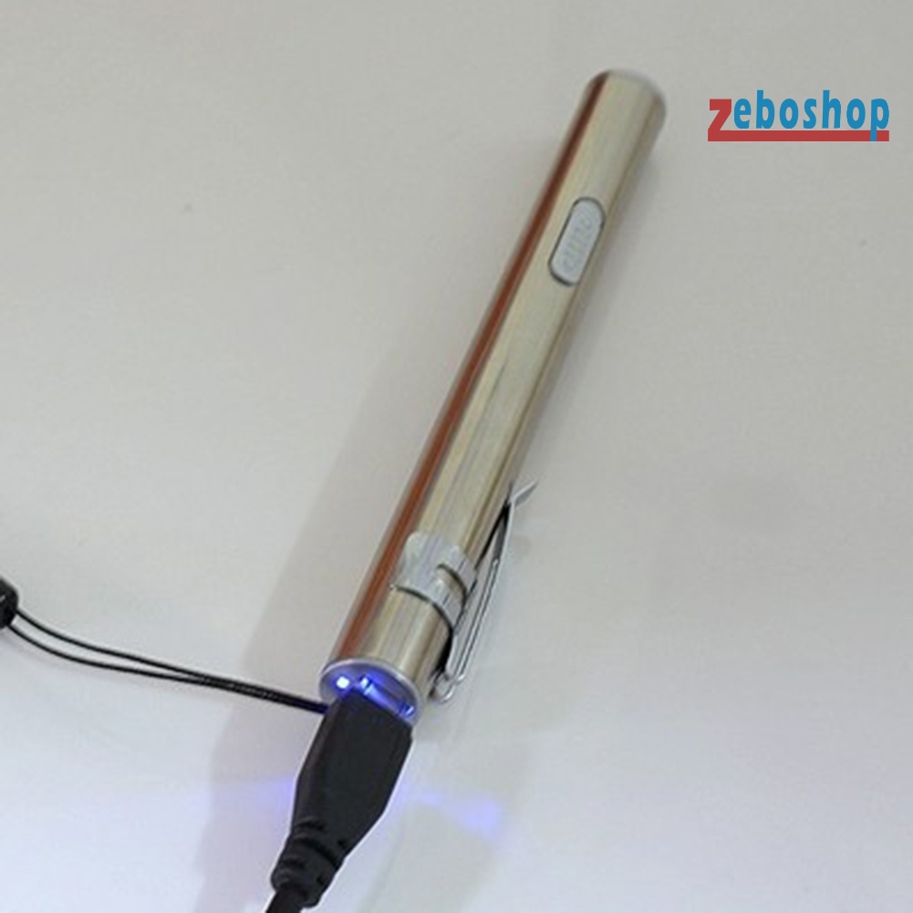 Đèn Pin LED Mini Tiết Kiệm Năng Lượng Sạc USB Hình Cây Bút Tiện Dụng