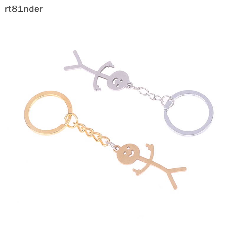 Rt Móc Khóa Hình Người Nhỏ Bằng Thép Không Gỉ Mặt Dây Chuyền Graffiti Vui Nhộn n