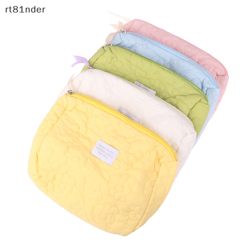 Rt Túi Đựng Đồ Trang Điểm Màu Trơn Họa Tiết Hoa Dễ Thương Dùng Khi Đi Du Lịch