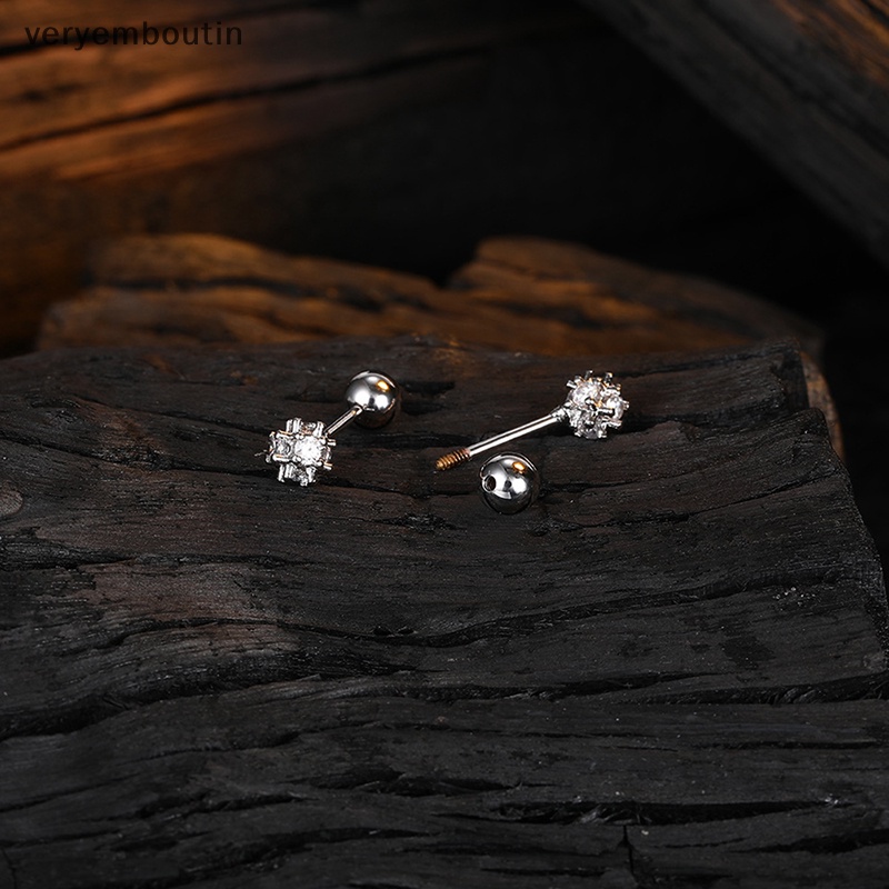 1 Đôi Bông Tai Đính Đá Zircon 5mm Thời Trang Dành Cho Nữ