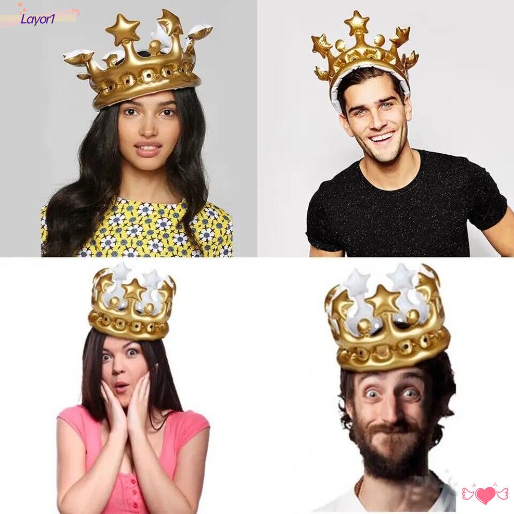 1 2 Nón Bơm Hơi Hình Vương Miện Trang Trí Tiệc Hóa Trang Hoàng Tử