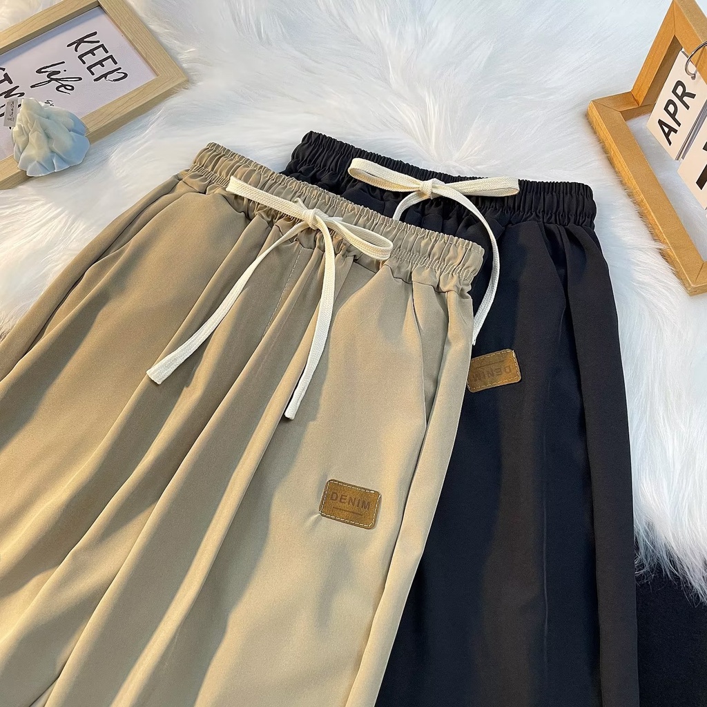 Quần Dài Thể Thao Vải Lụa Lạnh Mỏng Dáng Rộng Thời Trang Mùa Hè Mới Cho Nam