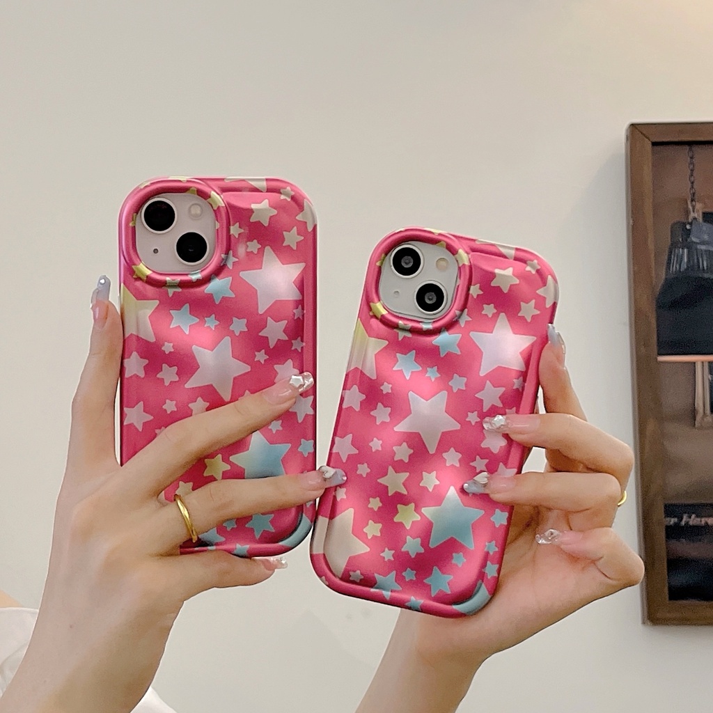 Ốp Điện Thoại TPU Chống Sốc Họa Tiết Sao Băng Màu Đỏ Cho iPhone 14 13 12 11 Pro Max