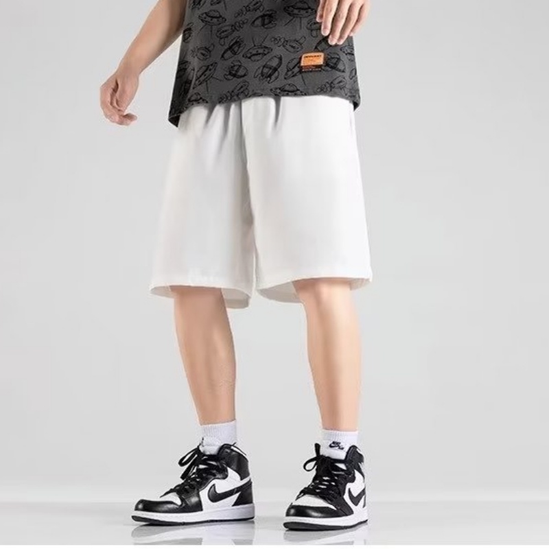 Quần Short Thể Thao 5 Tấc Bằng Lụa Lạnh Dáng Rộng Phong Cách Mới Nhật Bản Thời Trang Mùa Hè Cho Nam