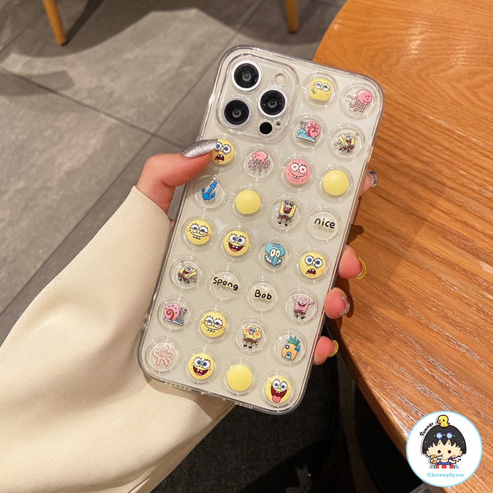 Ốp Điện Thoại TPU Mềm Trong Suốt Chống Sốc Chống Bụi In Họa Tiết Hoạt Hình 3D Cho Iphone 14 11 12 13 Pro Max