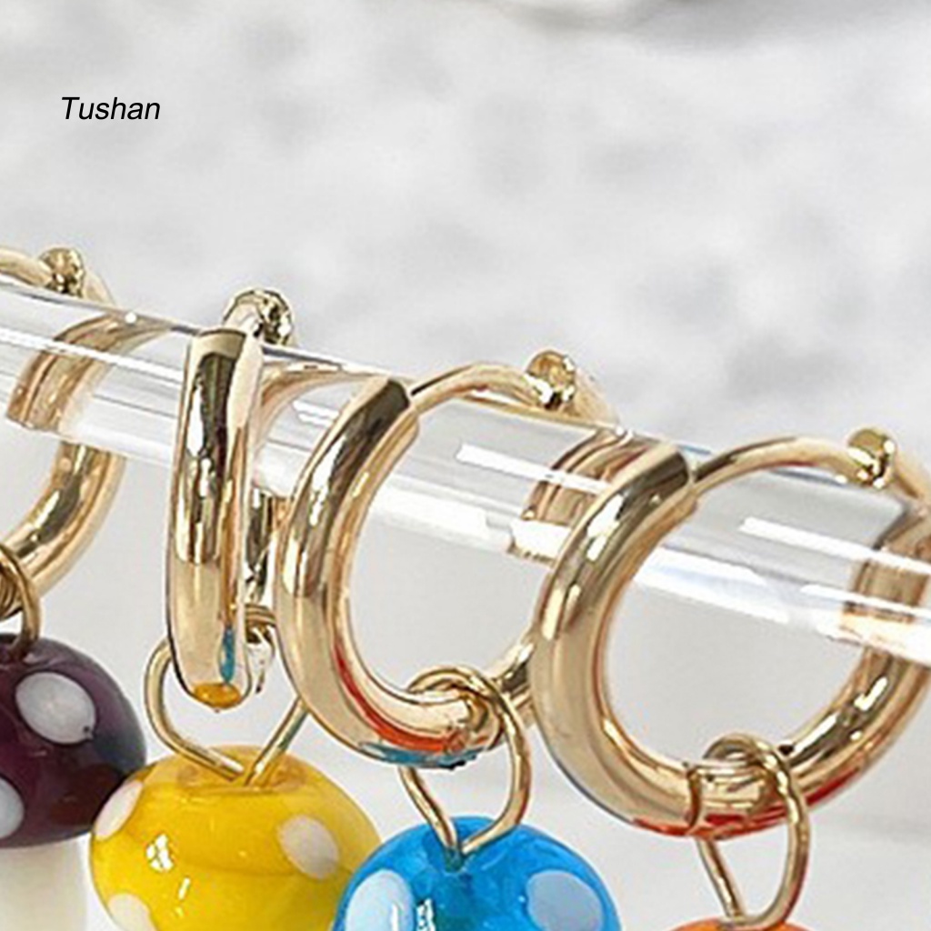 1 Đôi Khuyên Tai Hình Nấm Bằng Chất Liệu Bền Nhẹ Chống Biến Dạng