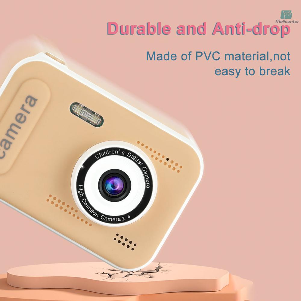 1080P Mini Kids Digital Camera Digital Video Camera for Kids Dual Lens 2.4 Inch IPS Screen Built-in Battery Cute Photo Frames Interesting Games with Neck Strap Birthday Christmas Gift for Boys Girls
