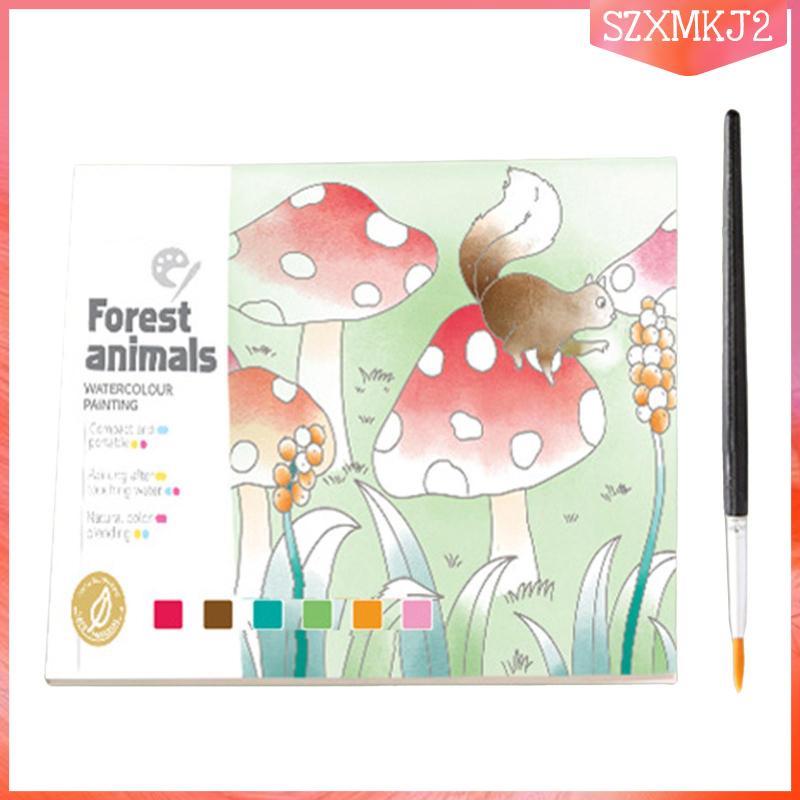 [szxmkj2] Sổ Tay Du Lịch Tập Vẽ Màu Nước Hình Rừng Động Vật