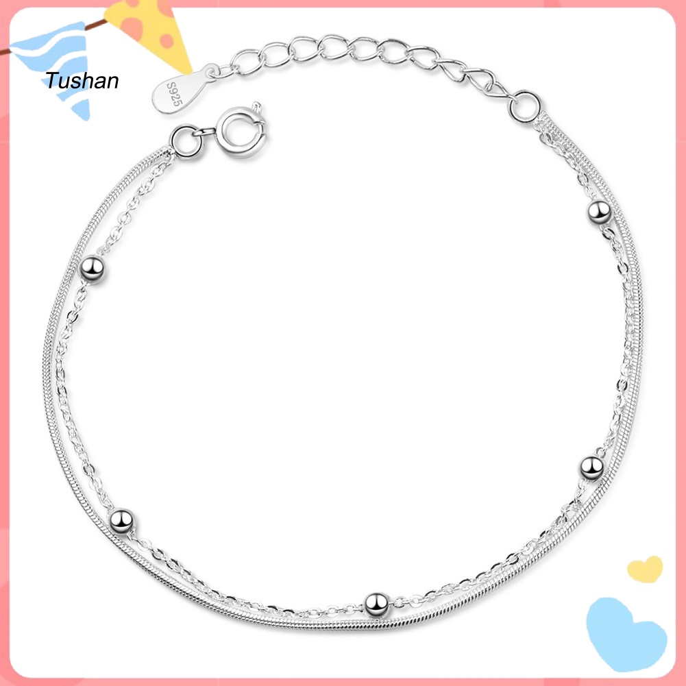 Vòng Tay Hạt Tròn Hai Lớp Phong Cách Vintage Nữ Tính