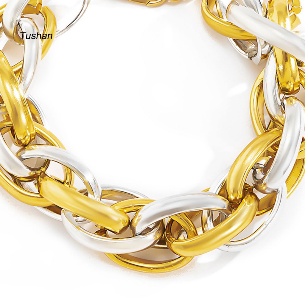 Vòng Tay Hợp Kim Thiết Kế Mắt Xích Đơn Giản Phong Cách Retro