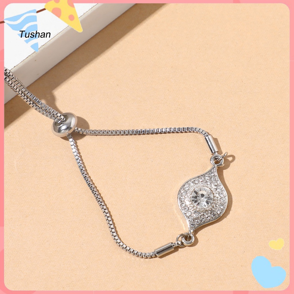 Vòng Đeo Tay Hình Mắt Đính Đá Có Thể Điều Chỉnh Kích Thước Dành Cho Nam Và Nữ