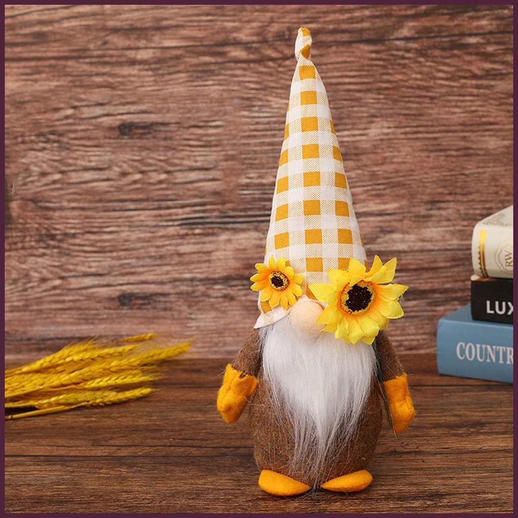 Búp Bê Nhồi Bông Hình Hoa Hướng Dương / Chú Lùn Không Mặt Trang Trí Mùa Hè