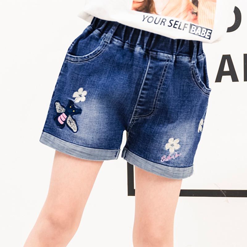 Quần Short Jean Rách Dáng Rộng Thời Trang Mùa Hè Cho Bé Gái