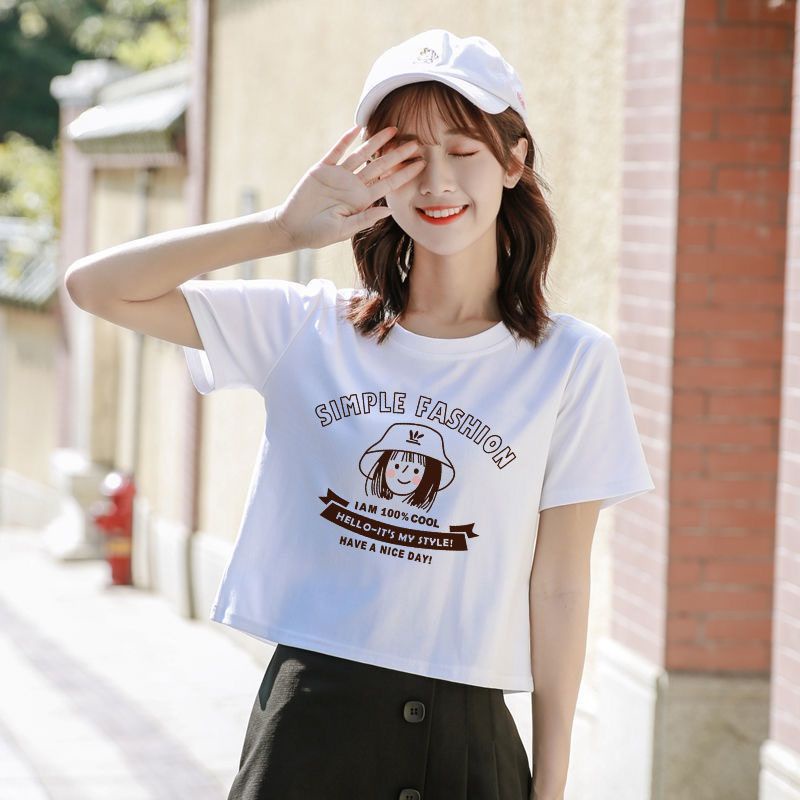 Áo Thun Crop Top babytee Tay Ngắn Thời Trang Mùa Hè Dành Cho Nữ