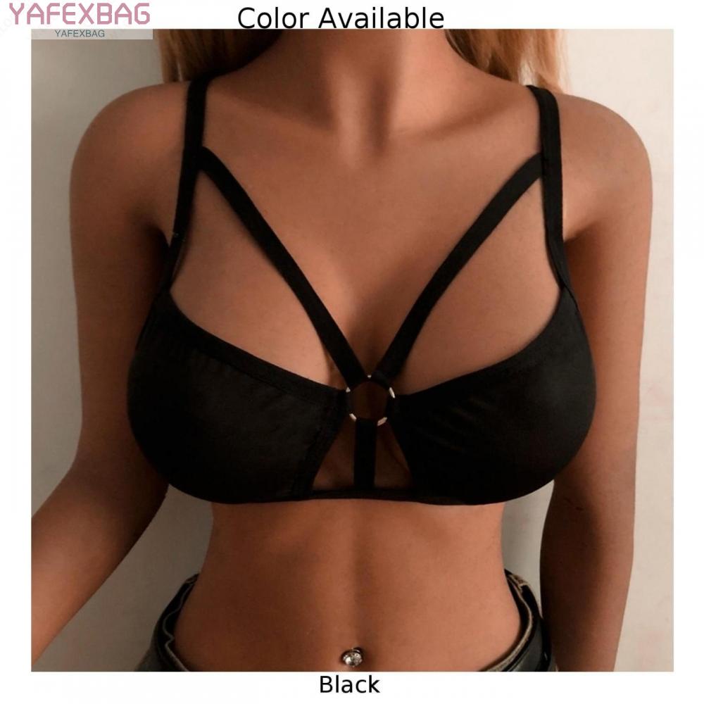 Áo Croptop Sát Nách Màu Đen Thời Trang Cho Nữ
