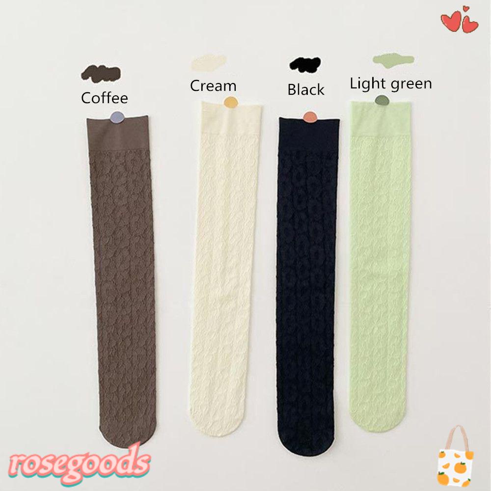 Đôi Vớ Nhung Jacquard Ba Chiều Dài Đến Đầu Gối Thời Trang Xuân Hè Cho Nữ