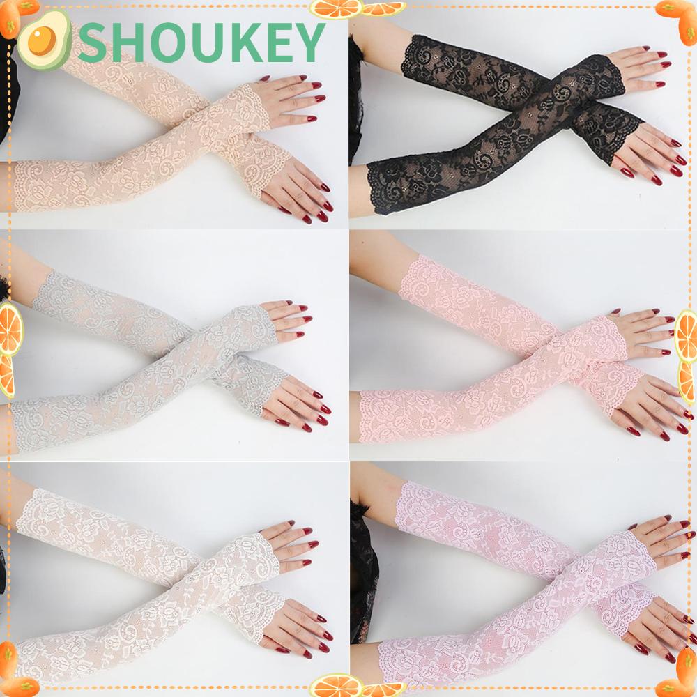 1 Đôi Găng Tay Ren Bảo Vệ Cánh Tay Chống Tia UV Thời Trang