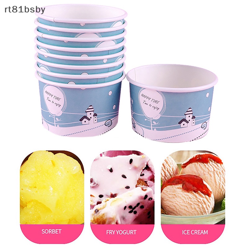 Set 50 Cốc Giấy Đựng Kem / Sữa Chua / Món Tráng Miệng Dùng Một Lần Dung Tích 100ml