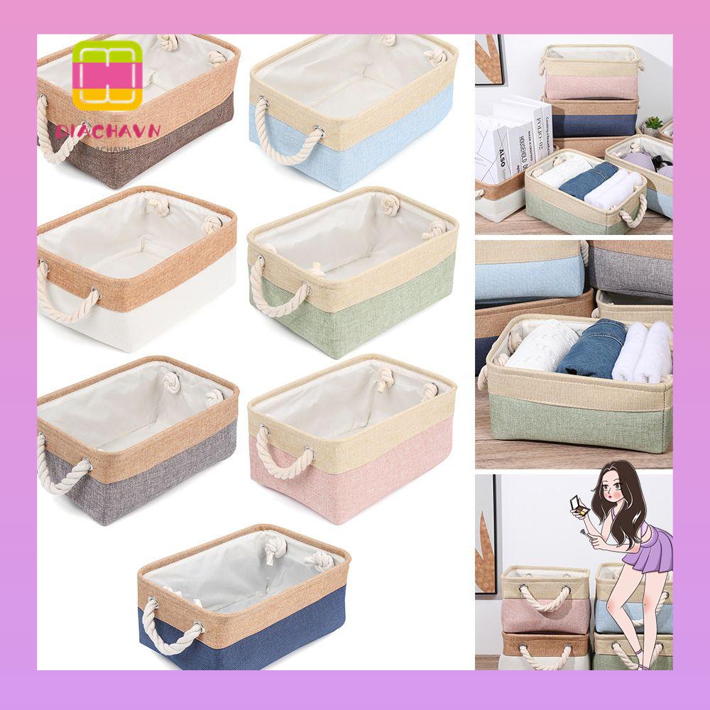 Giỏ Đựng Đồ Dùng / Đồ Chơi Trẻ Em Bằng Vải Lanh Nhỏ Gọn Tiện Dụng