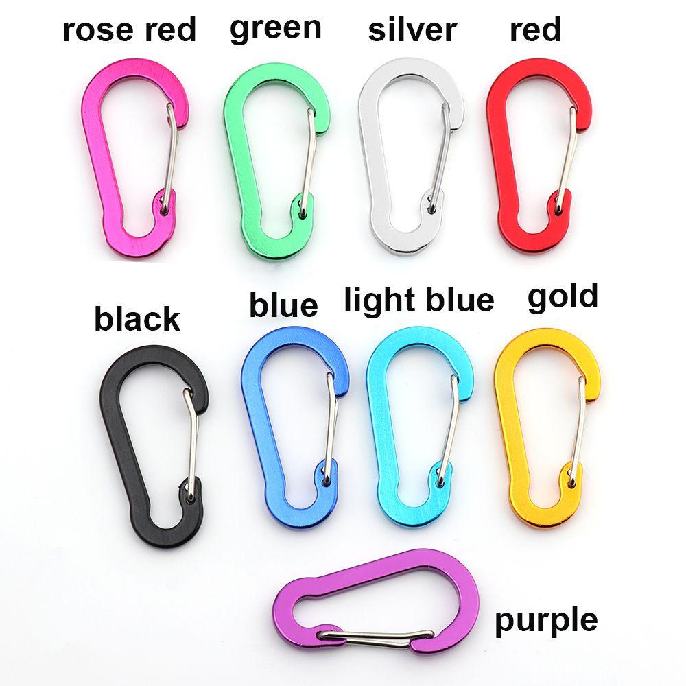 SHOUHOU 5 Pcs Carabiner Outdoor Safety Backpack Buckle Camping Climbing Fishing Hook Keychain Lock Buckle Snap Clip Nine Colors Versatile