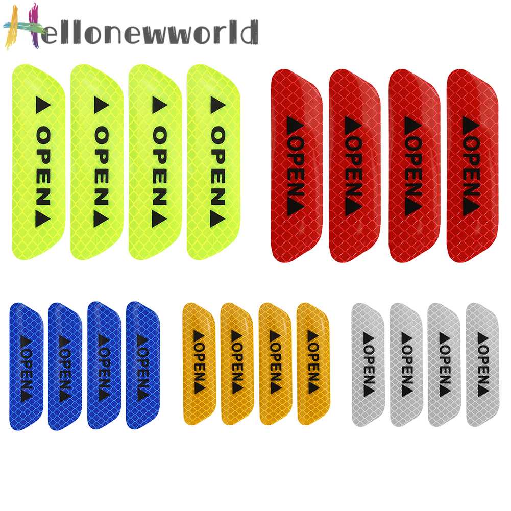 Bộ 4 Miếng Dán Phản Quang Trang Trí Cửa Xe Hơi Tiện Dụng