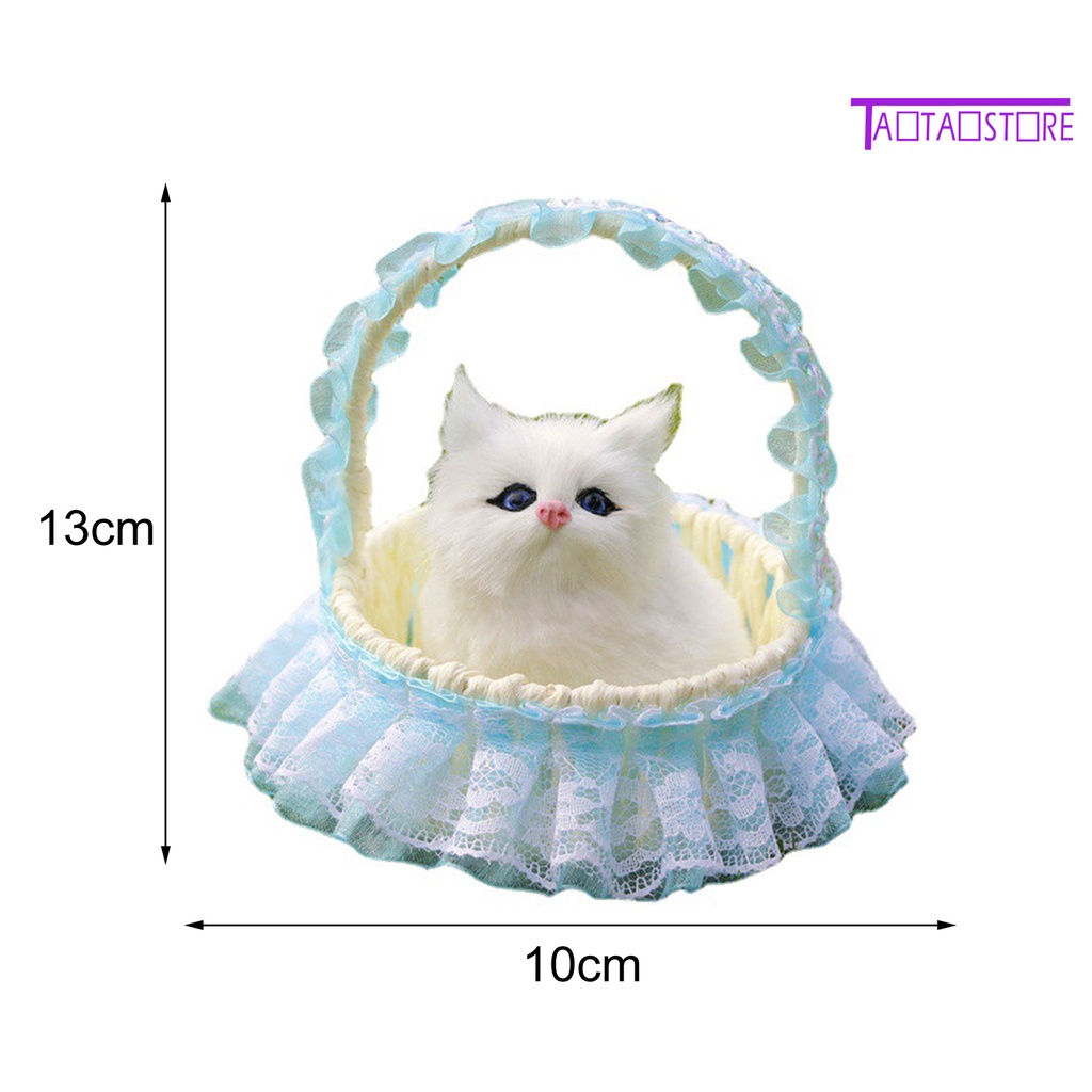 Đồ trang trí Chú Mèo 3D Bằng Lông Nhân Tạo Có Âm Thanh Sống Động Trang Trí Xe Hơi