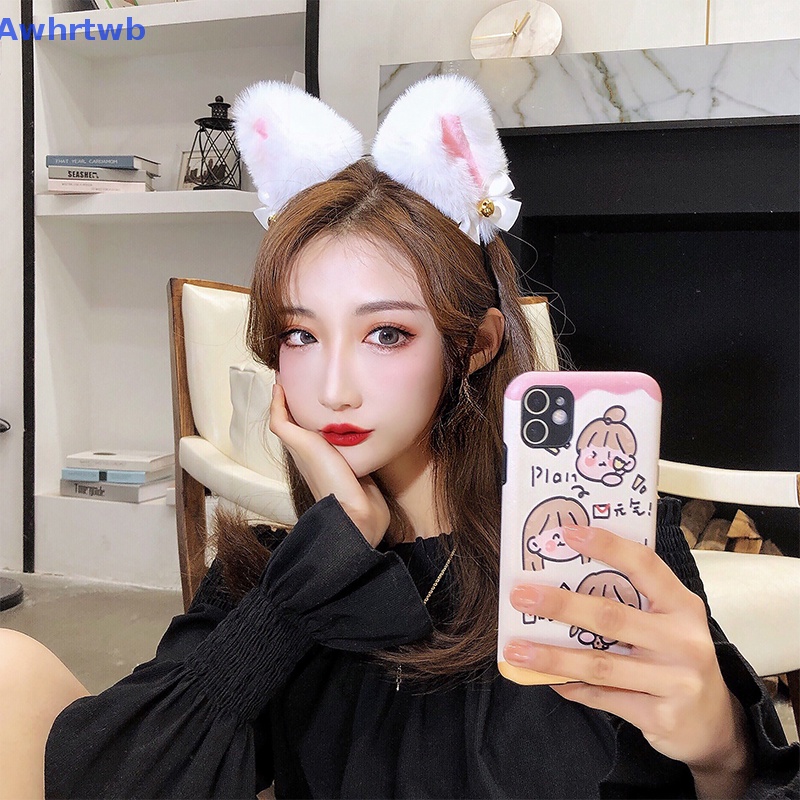 Băng Đô Tai Mèo Phối Ren Đính Chuông Hóa Trang Cho Nữ Mới