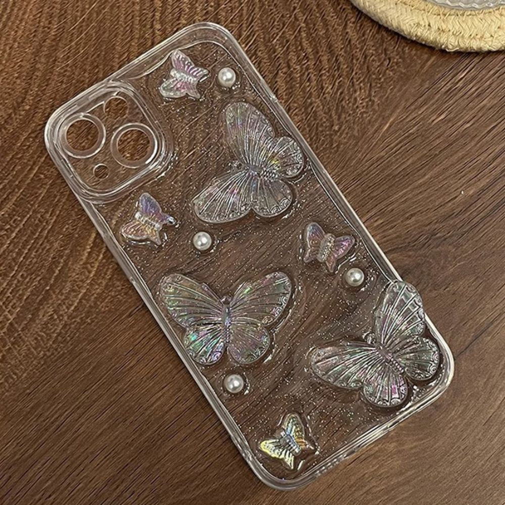 Ốp Điện Thoại TPU Mềm Chống Trượt Chống Sốc In Hình Bướm Cho IPhone 11 14 13 12 Pro Max XR XS Max 7 8 Plus