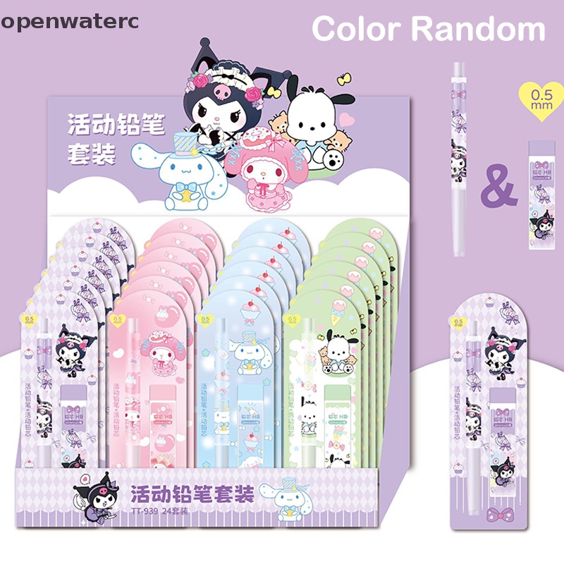 1 Bộ Bút Chì Cơ Tự Động Vẽ Hình Sanrio Dễ Thương Kèm Đồ Chuốt HB Dành Cho Học Sinh