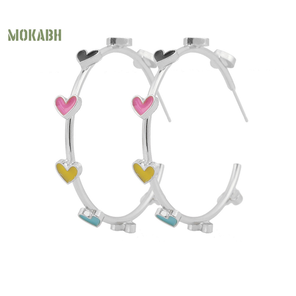 1 Đôi Bông Tai Hình Trái Tim Nhiều Màu Sắc Không Gây Dị Ứng Thời Trang Dành Cho Nữ