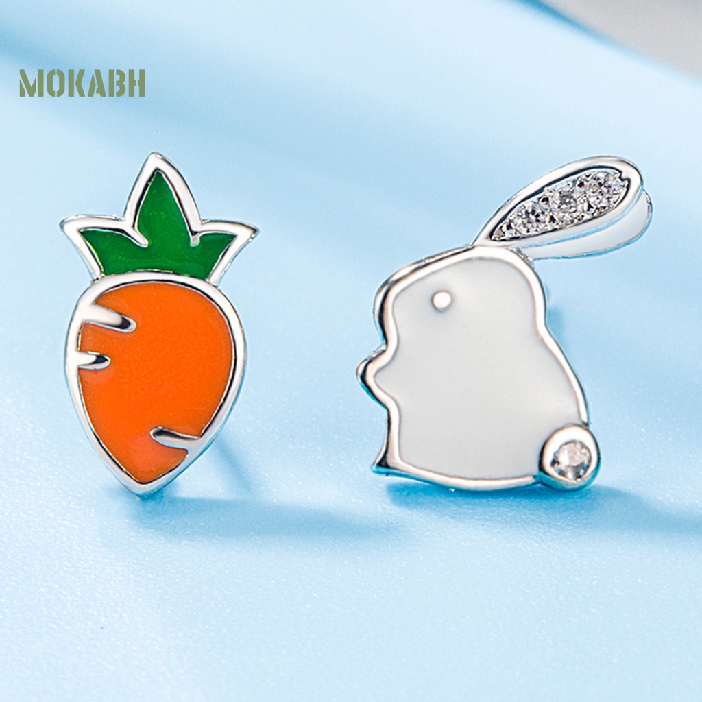 1 Đôi Khuyên Tai Hình Thỏ Và Cà Rốt Dễ Thương Dành Cho Nữ