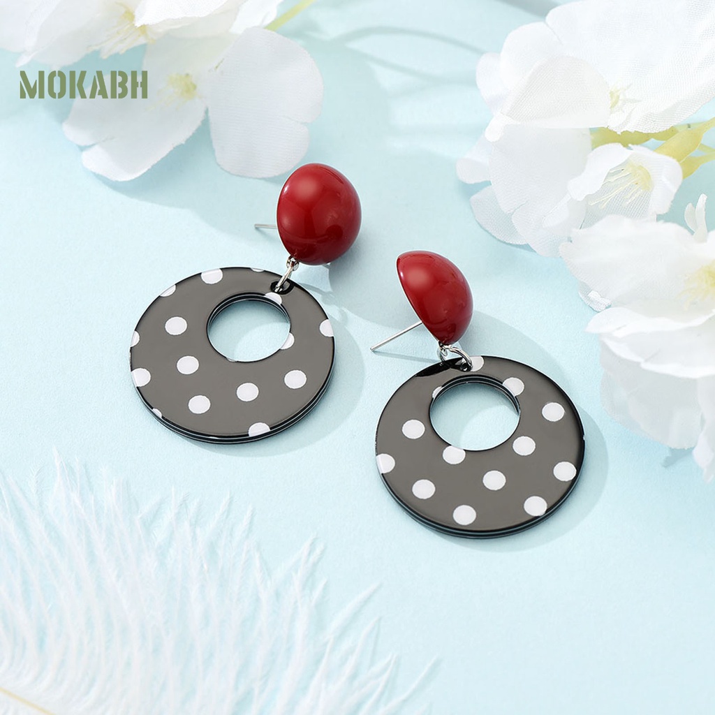 1 Đôi Bông Tai Hình Tròn Mặt Mịn Chống Mài Mòn Chống Phai Màu Thời Trang Cho Nữ