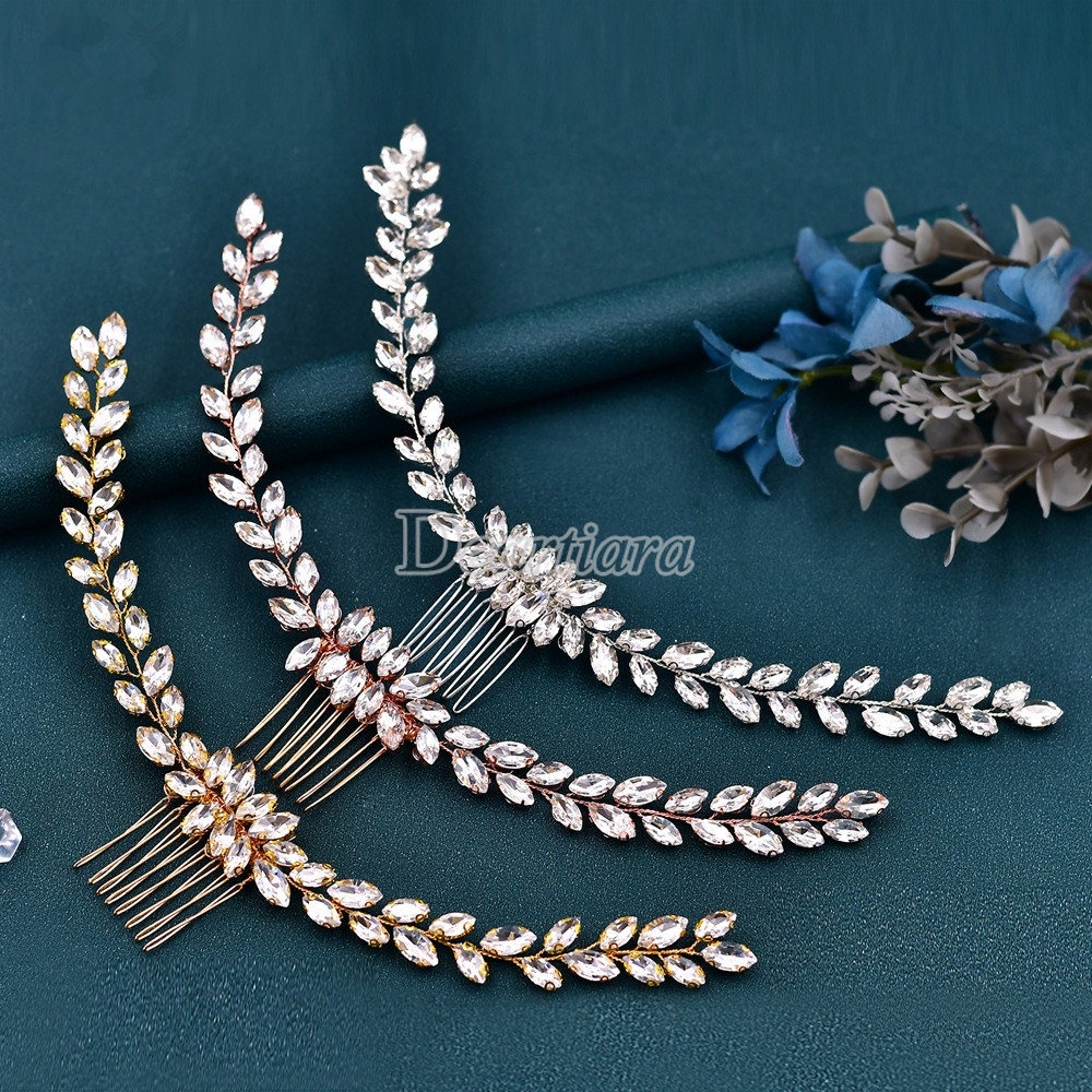 Lược Cài Tóc Đính Kim Cương Giả Hình Vỏ Sò Thời Trang Cho Cô Dâu