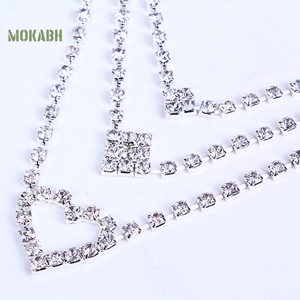 Bộ Trang Sức Gồm Vòng cổ / Bông Tai Hình Vuông / Trái Tim Tinh Tế Thời Trang Cho Nữ