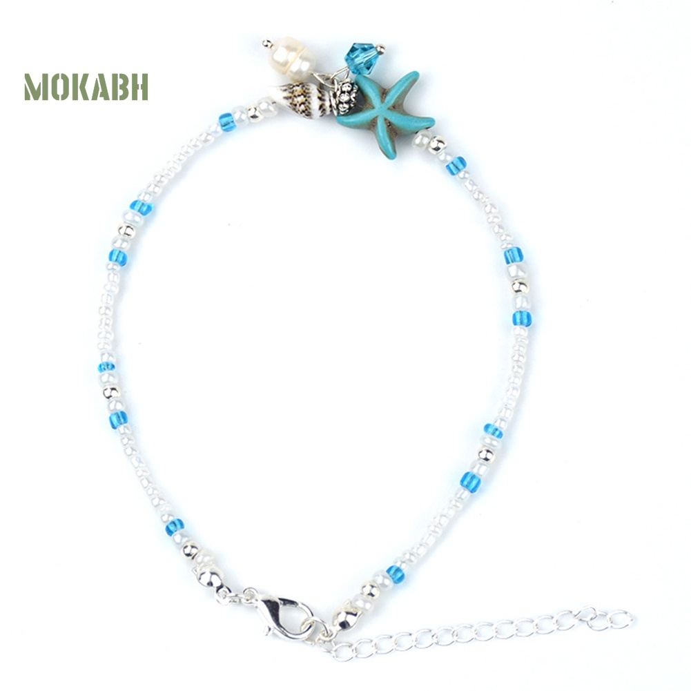 Lắc Chân Chuỗi Hạt Hình Sao Biển Phong Cách Boho Thời Trang Cho Nữ