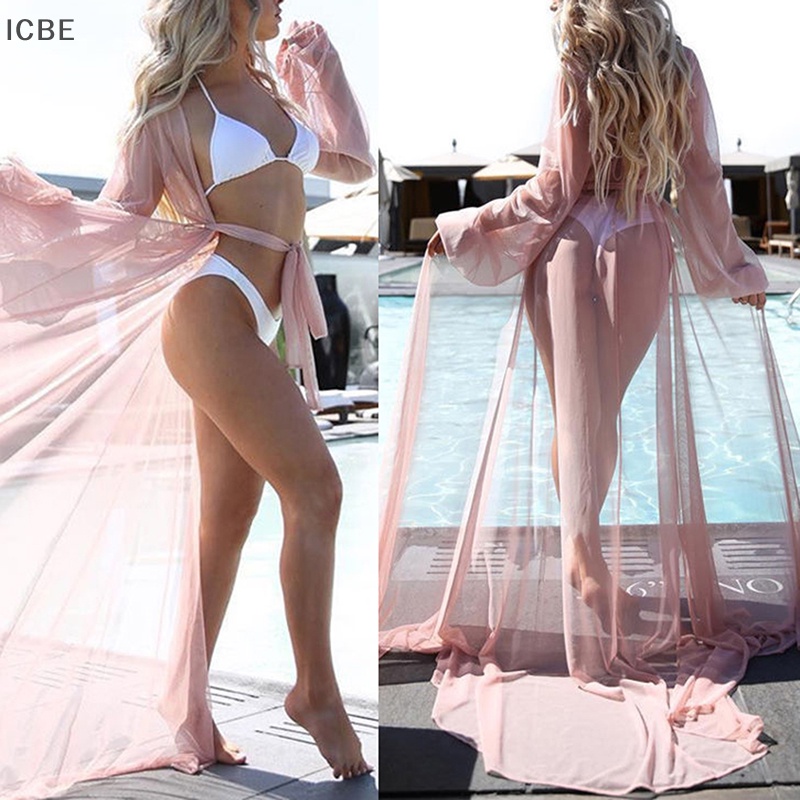 Áo Khoác Voan Kimono Tay Dài Thời Trang Đi Biển Dành Cho Nữ Vn VN VN