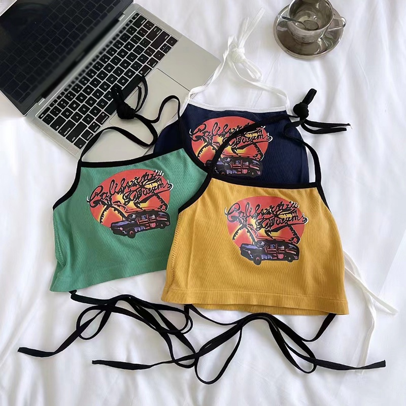 Áo hai dây Ôm Dáng Có Mút Đệm Ngực Phong Cách Mỹ Quyến Rũ Dành Cho Nữ