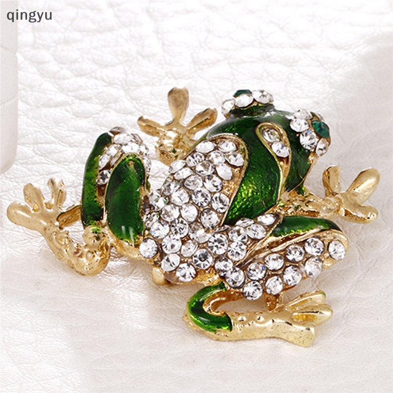 Trâm Cài Áo Hình Ếch Xanh Đính Đá Pha Lê Thanh Lịch