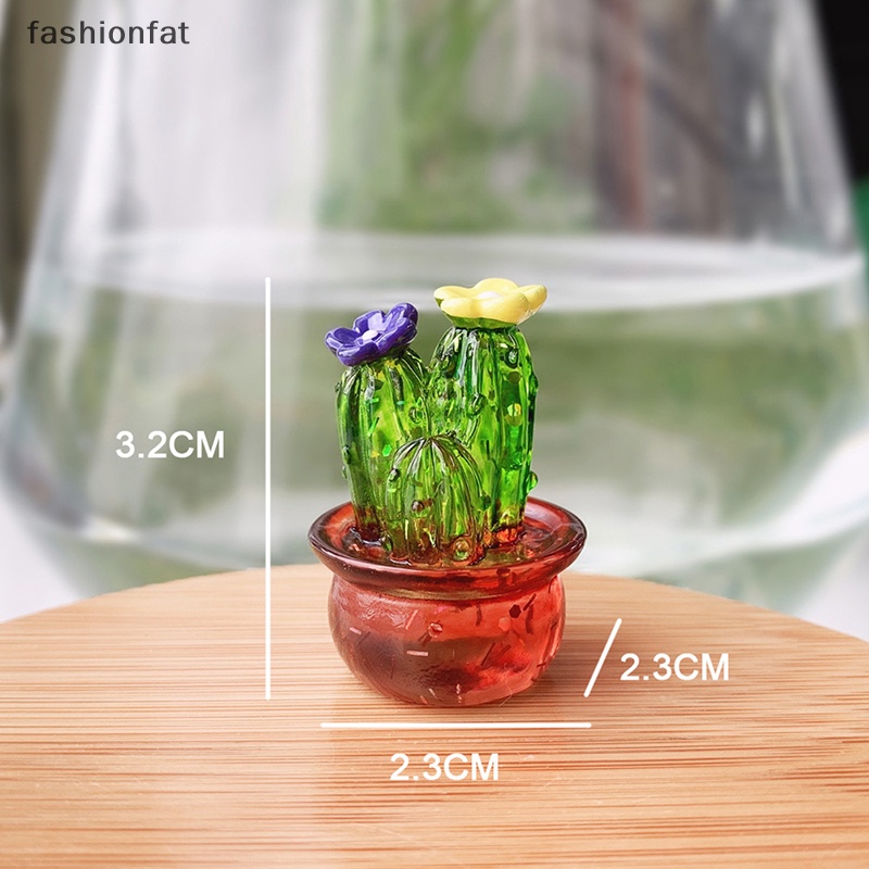 Set 4 Đồ trang trí Cây Xương Rồng Mini Bằng Nhựa Resin Thủ Công Trang Trí Xe Hơi