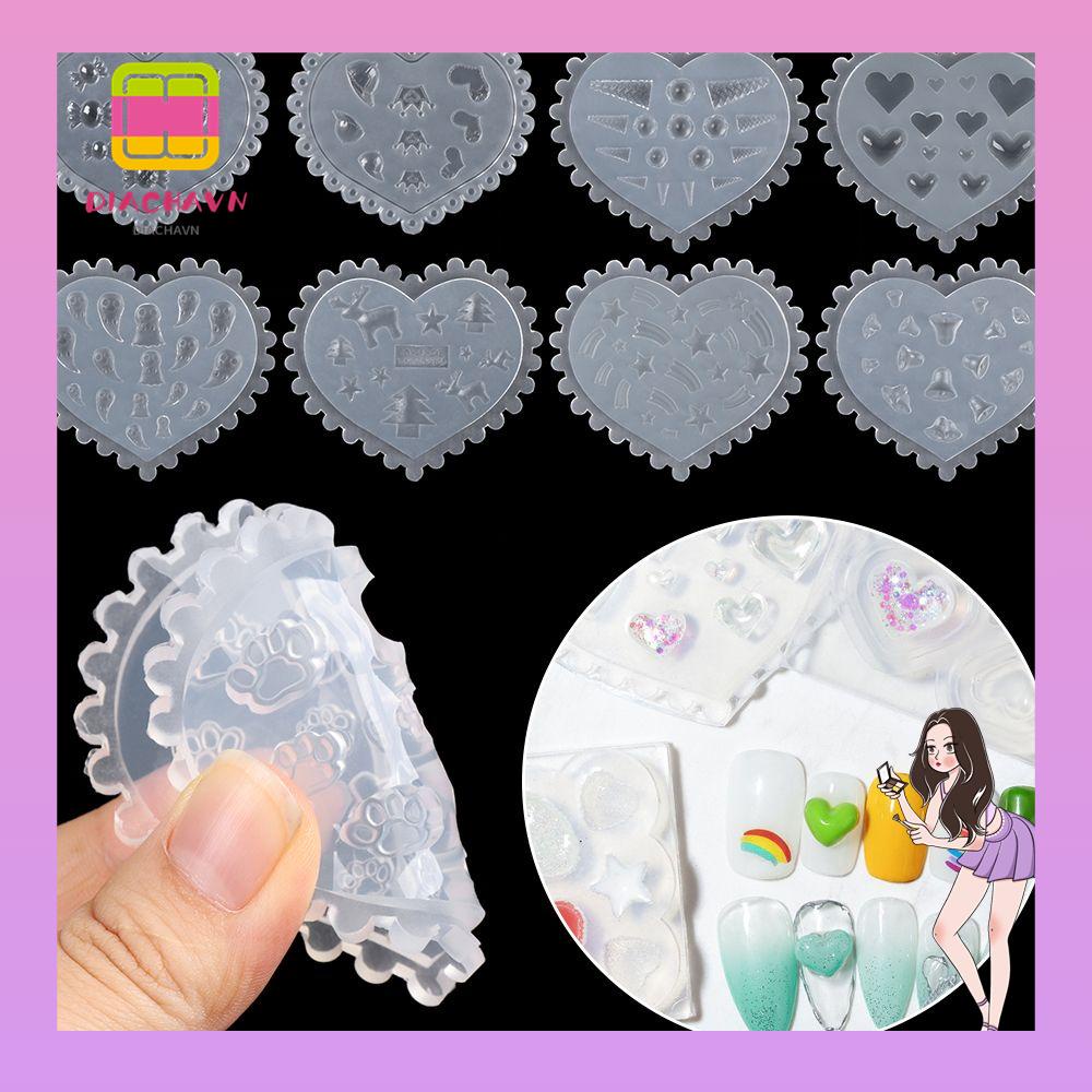 Khuôn Silicon Trong Suốt Tạo Hình Hạt Cườm 3D Trang Trí Móng Nghệ Thuật|Khuôn Làm Epoxy Thiết Kế Độc Đáo Tiện Dụng