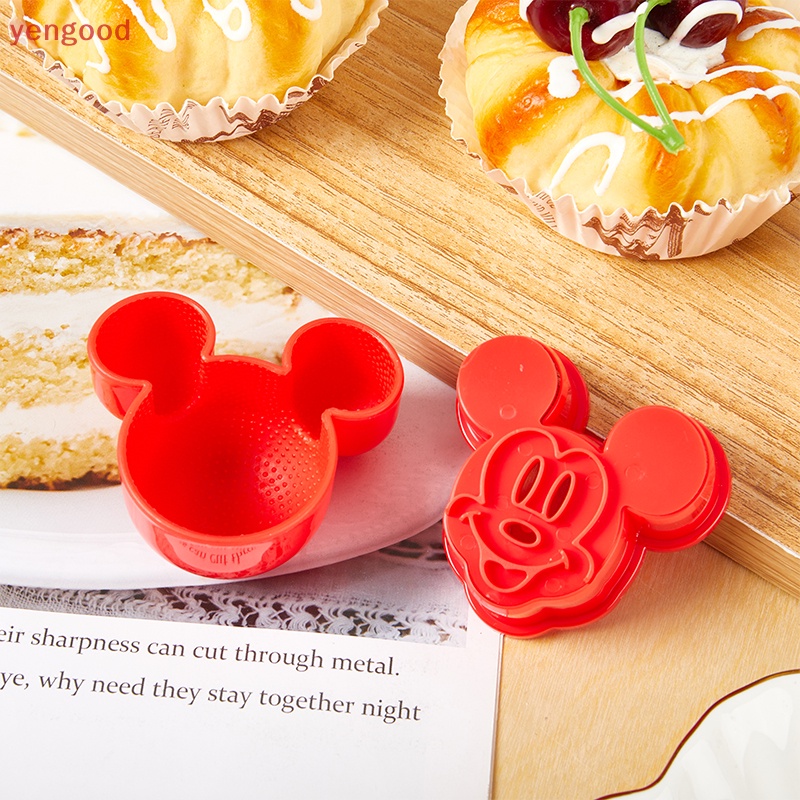 DISNEY Khuôn Làm Cơm Nắm / Bánh Quy Hình Chuột Mickey Dễ Thương Tiện Dụng Diy