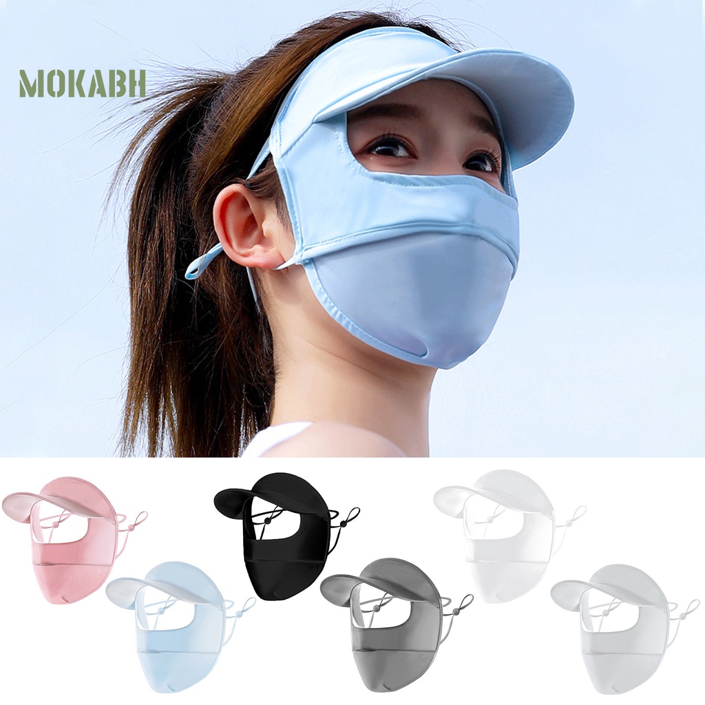 [Mok Abh] Mũ Đội Đầu Đi Xe Đạp Có Vành Che Mắt Bằng Lụa Lạnh Màu Trơn