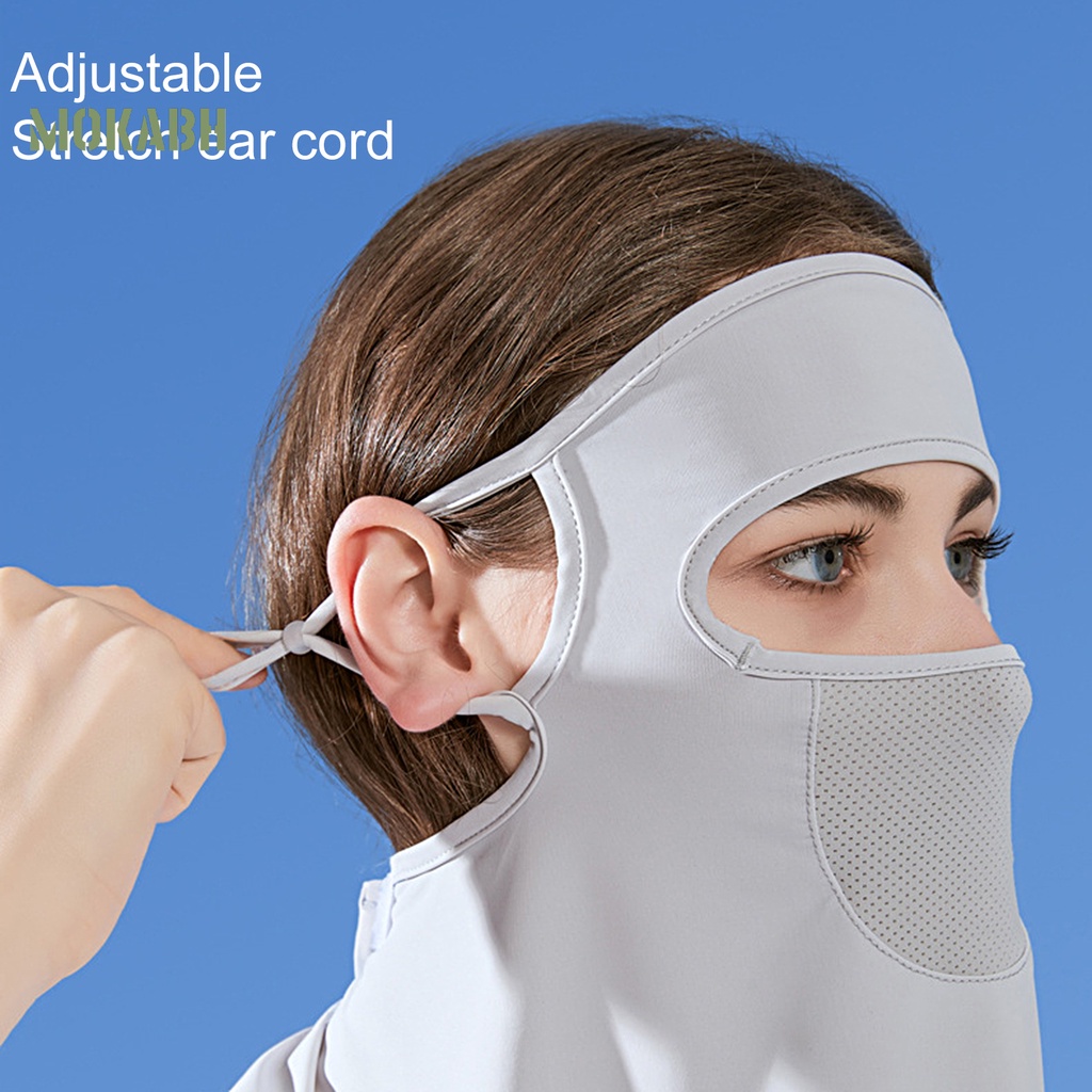 Abh Khẩu Trang Chống Nắng Che Phủ Toàn Diện Bằng Lụa Lạnh Độ Co Giãn Cao Có Thể Điều Chỉnh