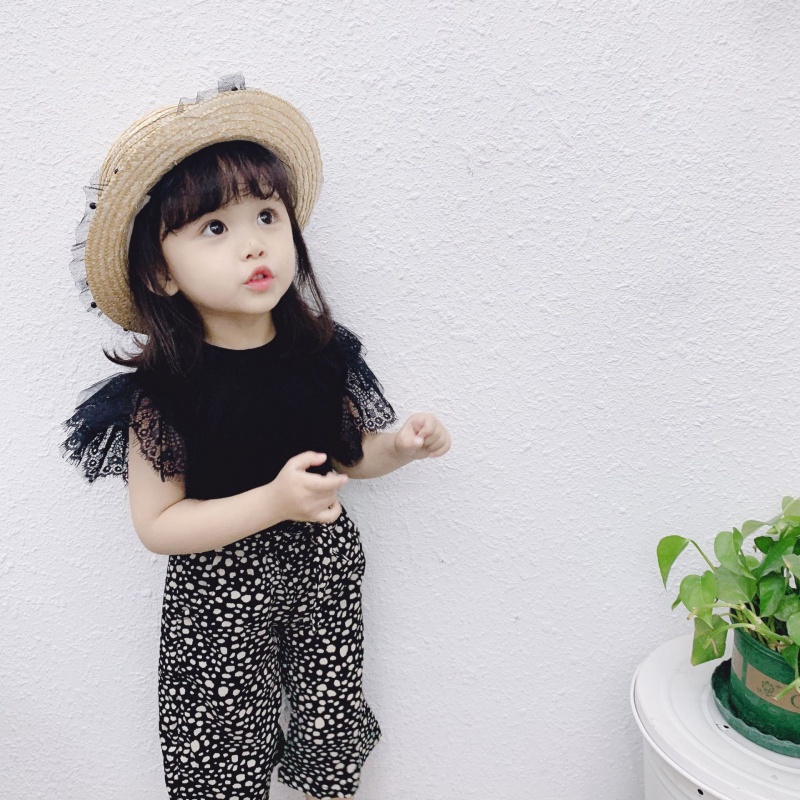 Áo Thun Cotton Phối Ren Dễ Thương Dành Cho Bé Gái