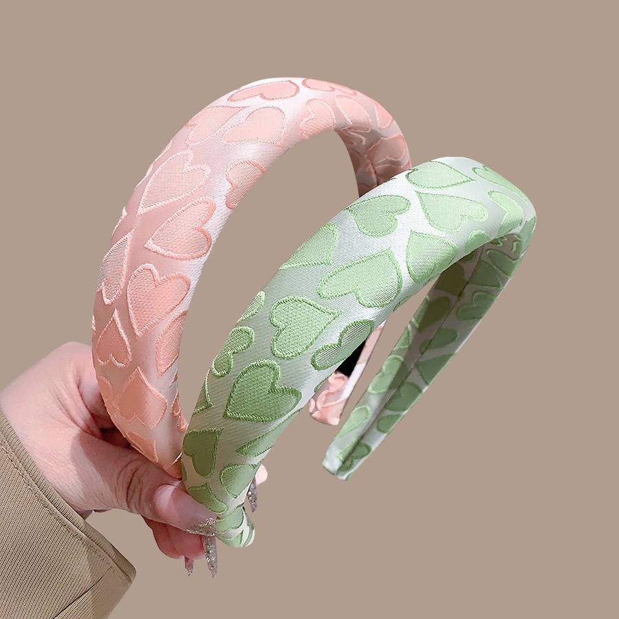 Băng Đô Cài Tóc Bản Rộng Có Đệm Xốp Hình Trái Tim Thời Trang Hàn Quốc Cho Nữ