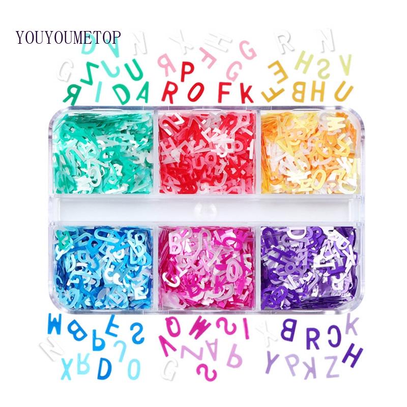 Vảy Kim Tuyến Chữ Cái Tiếng Anh Nhiều Màu Sắc Trang Trí Móng Tay / Nhà Ở / Salon