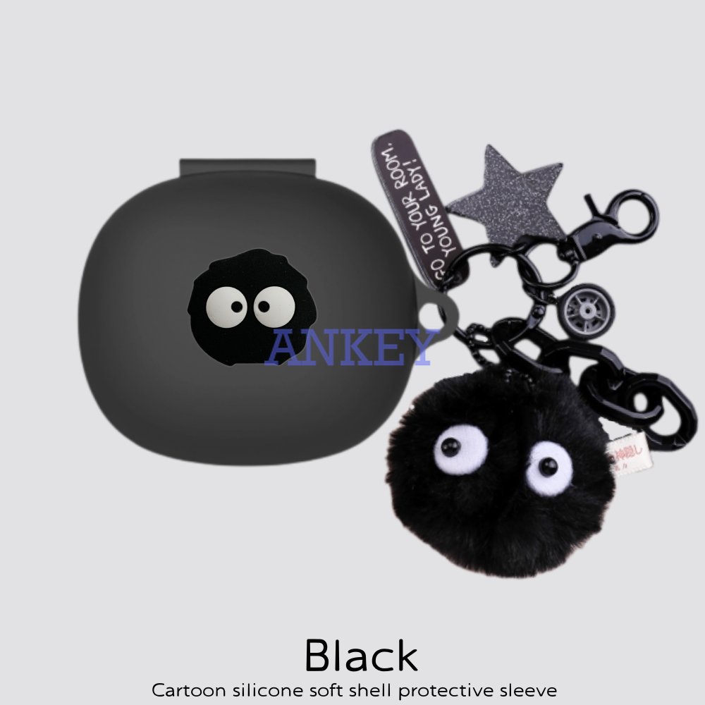 For Anker Soundcore R50i P20i P3 Note 3 3S Earphone Silicone Case Black Panda Earbuds Soft Protective Headphone Cover Headset Skin with Pendant