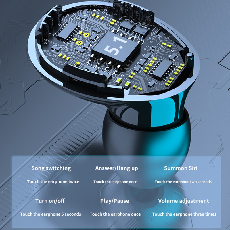 Tai Nghe M10 TWS 5.1 Bluetooth Không Dây 9D Âm Thanh HiFi Có Đèn LED Và Mic