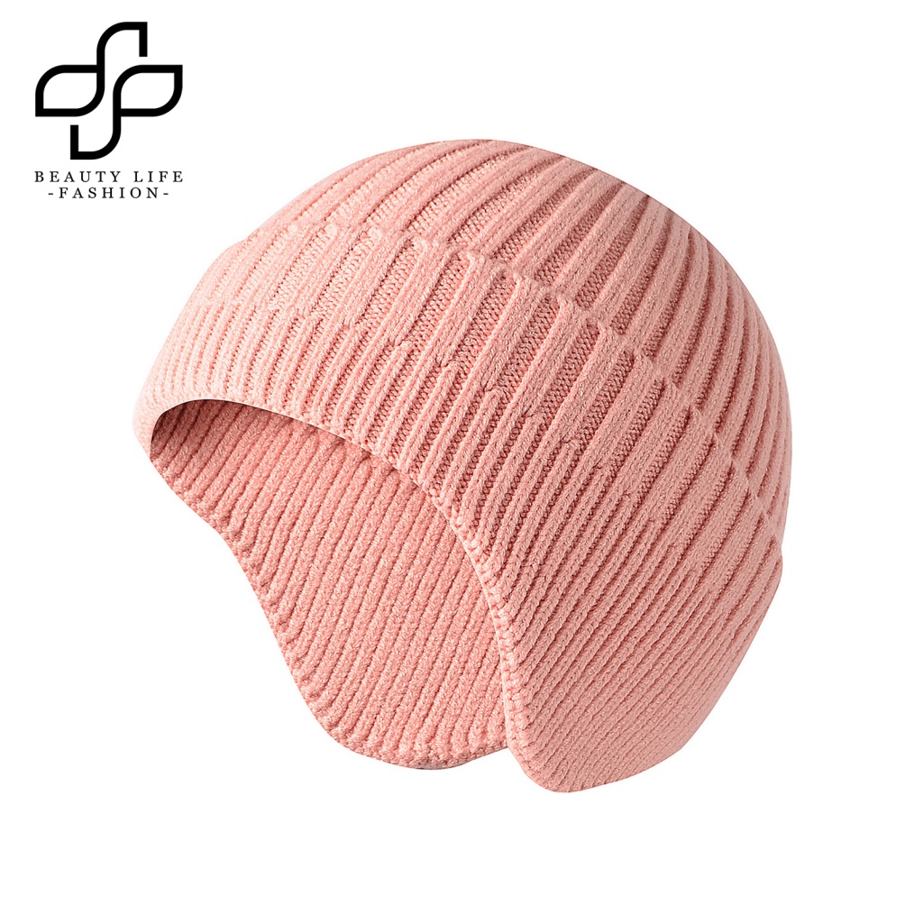 Nón Len Trùm Tai Giữ Ấm Màu Trơn Dành Cho Cặp Đôi