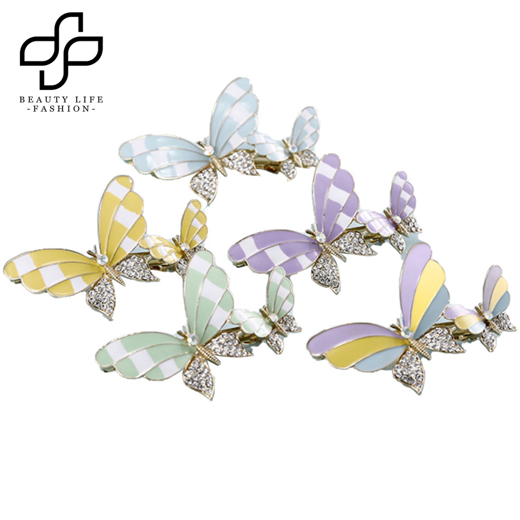 Kẹp Tóc Hình Bướm Đính Đá Thời Trang Cho Nữ